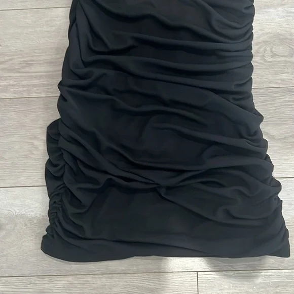 Brand new super flattering Aqua Black One Shoulder Ruched Cocktail Dress! - Picture 2 of 3